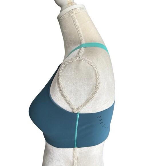 Duluth Trading Co High Impact Bonded Zip Front Sports Bra Size 8 Teal Blue - Picture 3 of 12